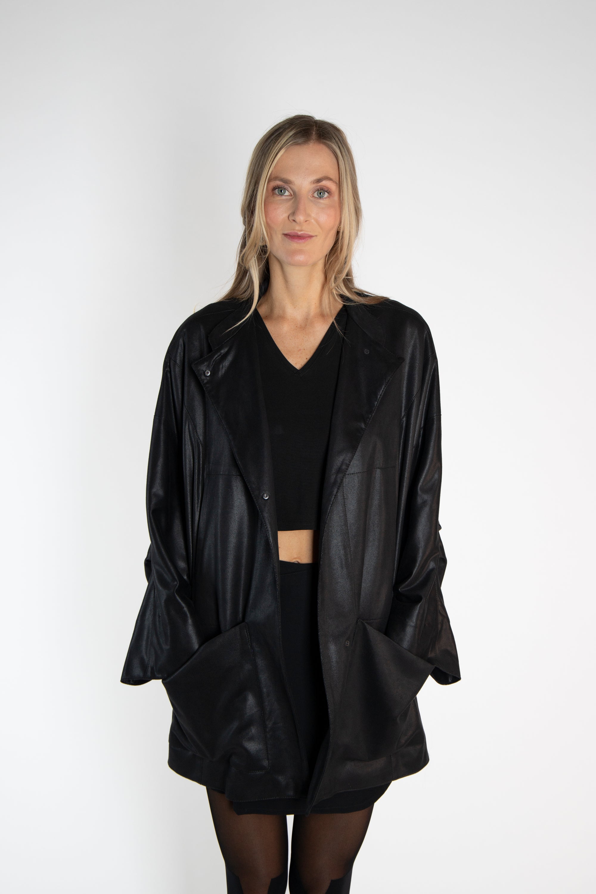 MARA JACKET mid-length leather imitation