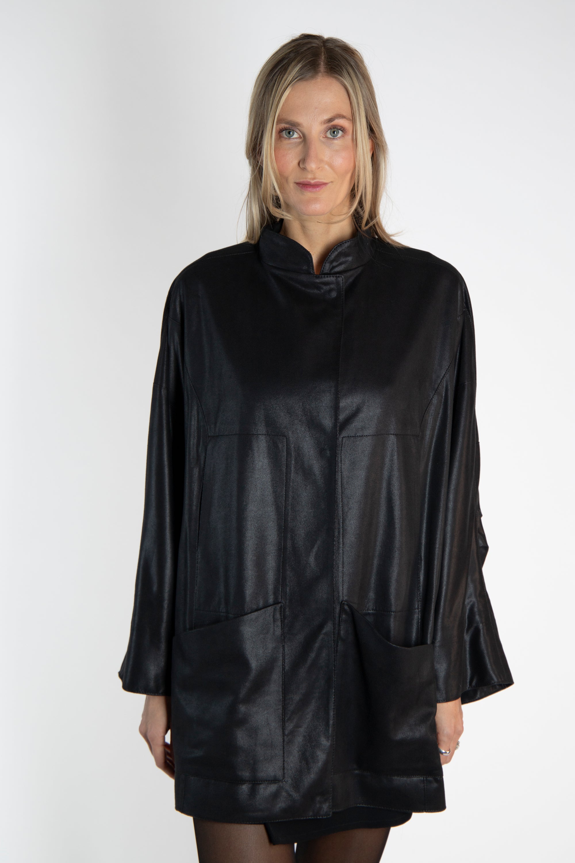 MARA JACKET mid-length leather imitation