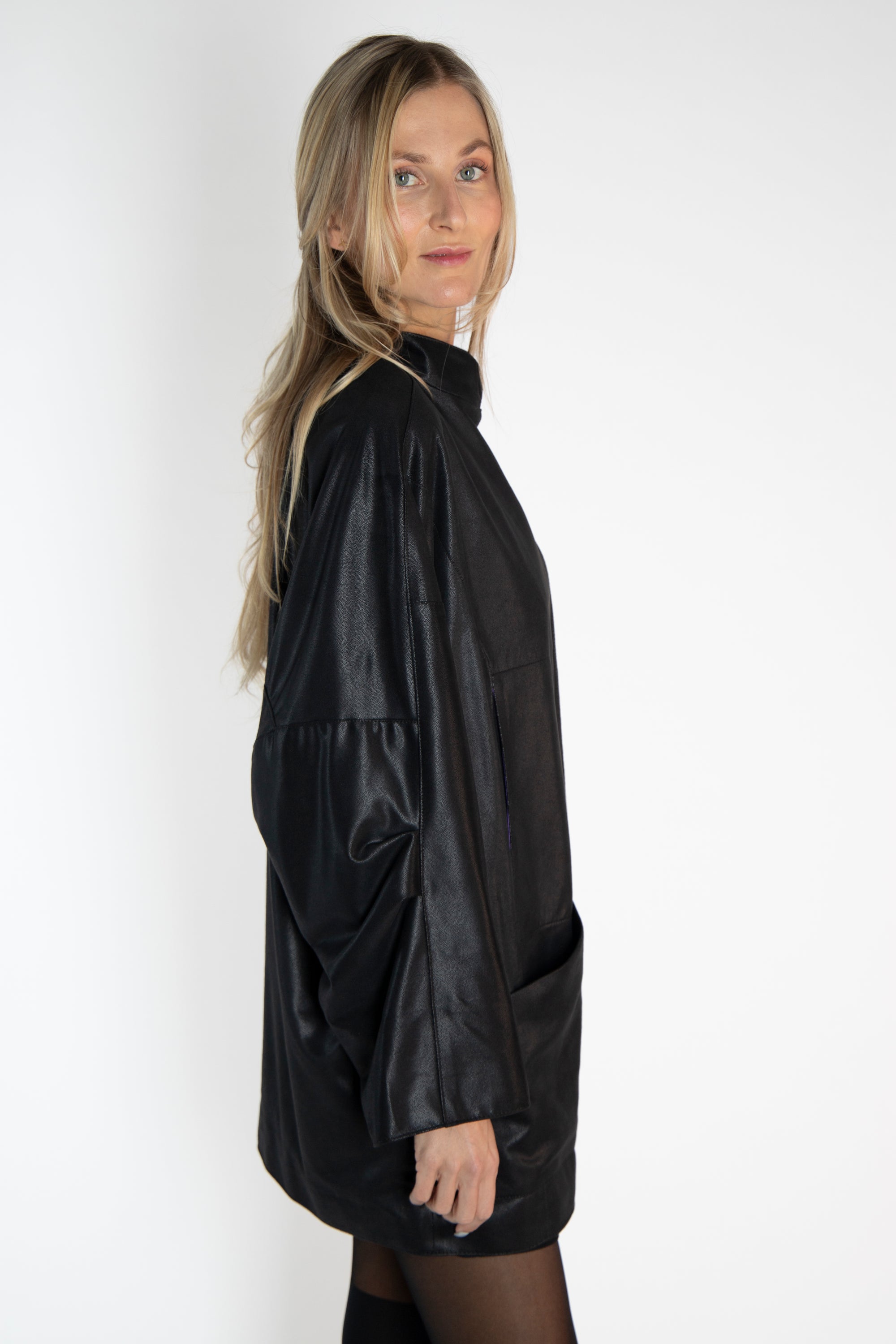 MARA JACKET mid-length leather imitation