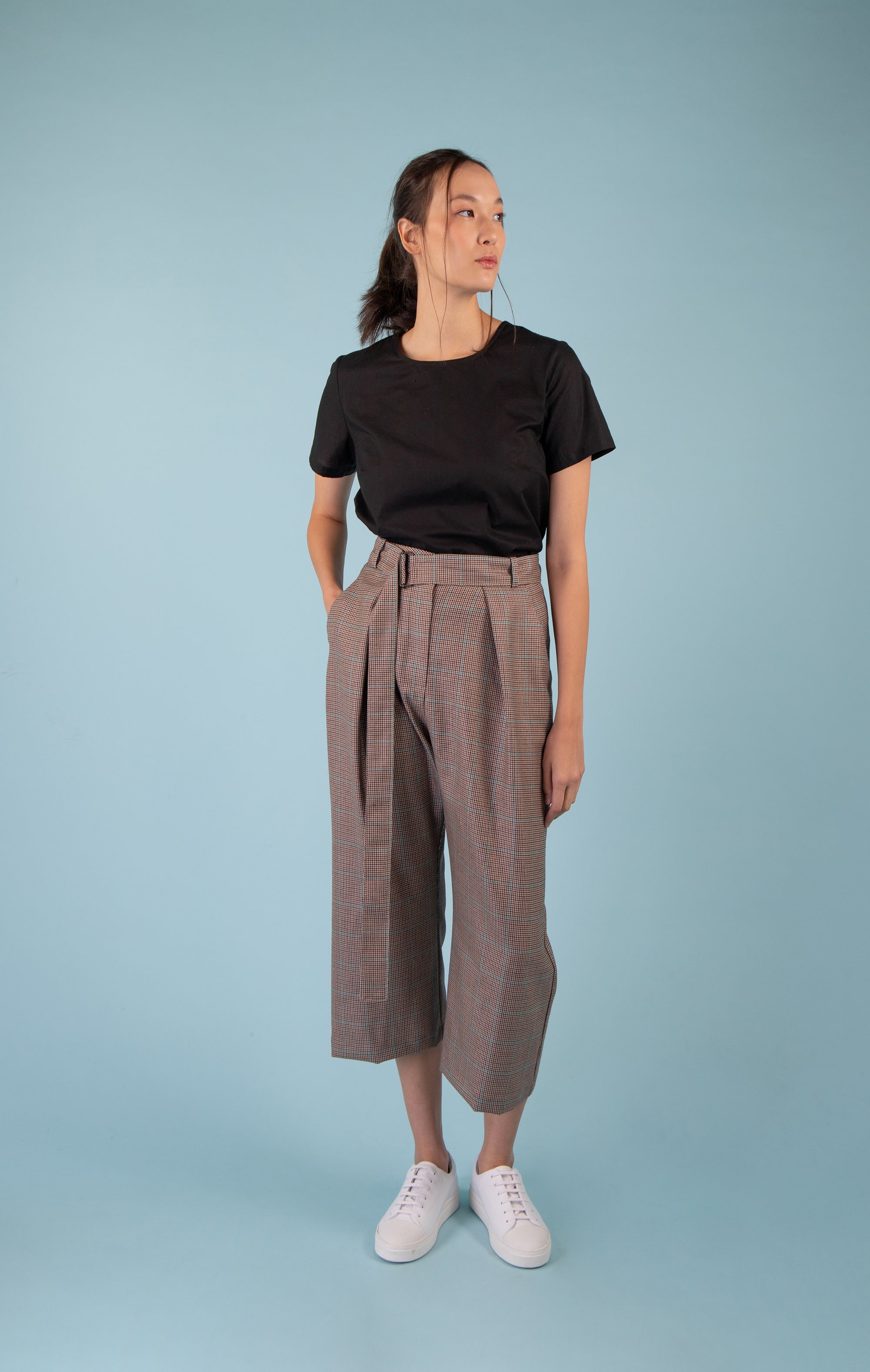 Emily trousers brown houndstooth